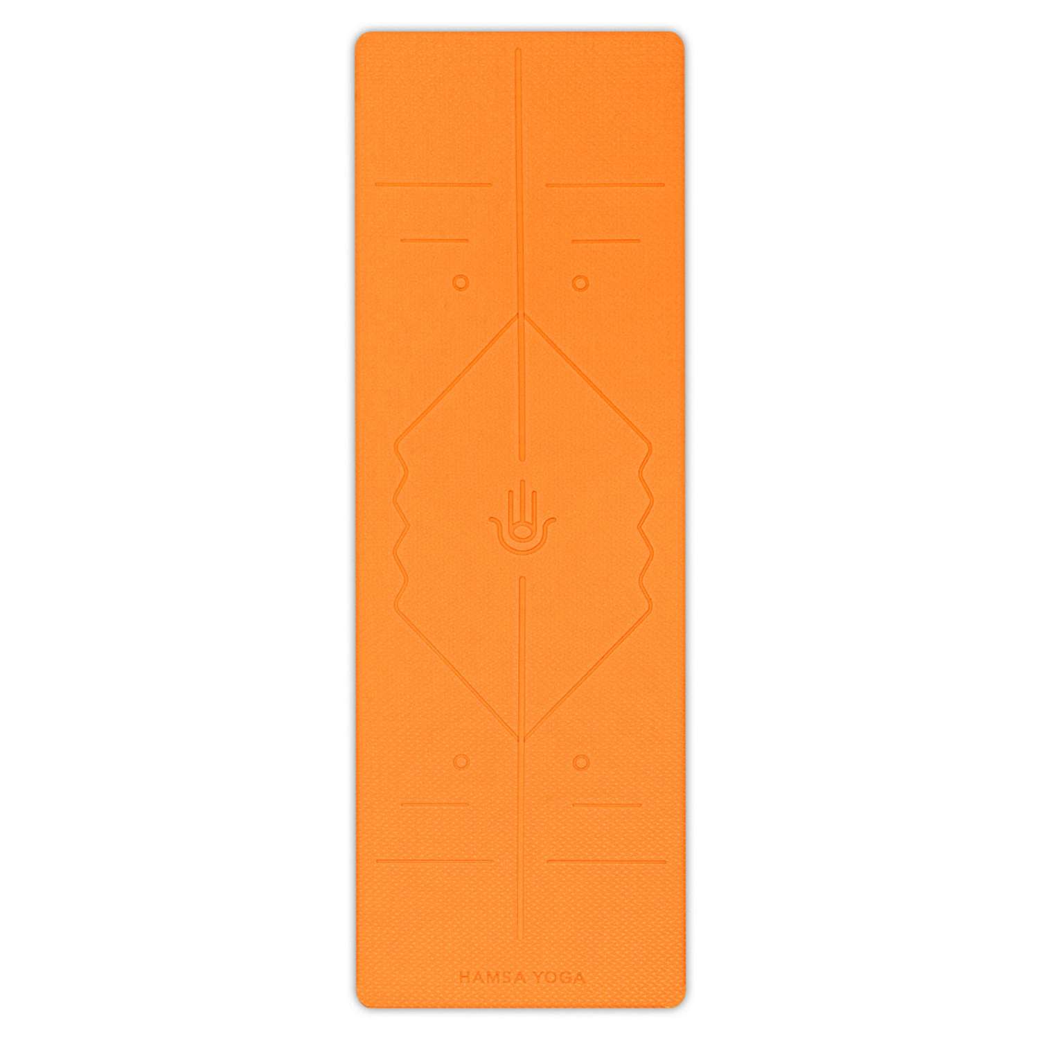 Коврик для йоги и фитнеса Hamsa Yoga TPE 183х61х0.6 см оранжевый - фото 6