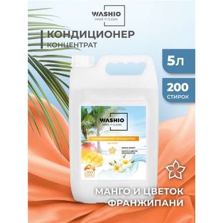 Кондиционер-концентрат для белья WASHIO Aroma Expert Манго и цветок франжипани 5л