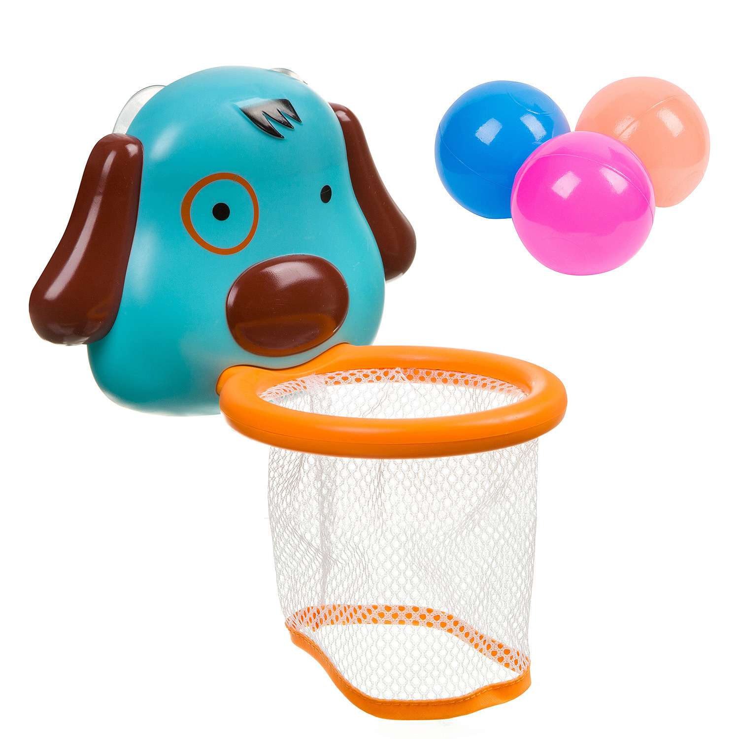 Набор игрушек для купания BONDIBON Корзина с шариками Собачка серия Baby You - фото 5