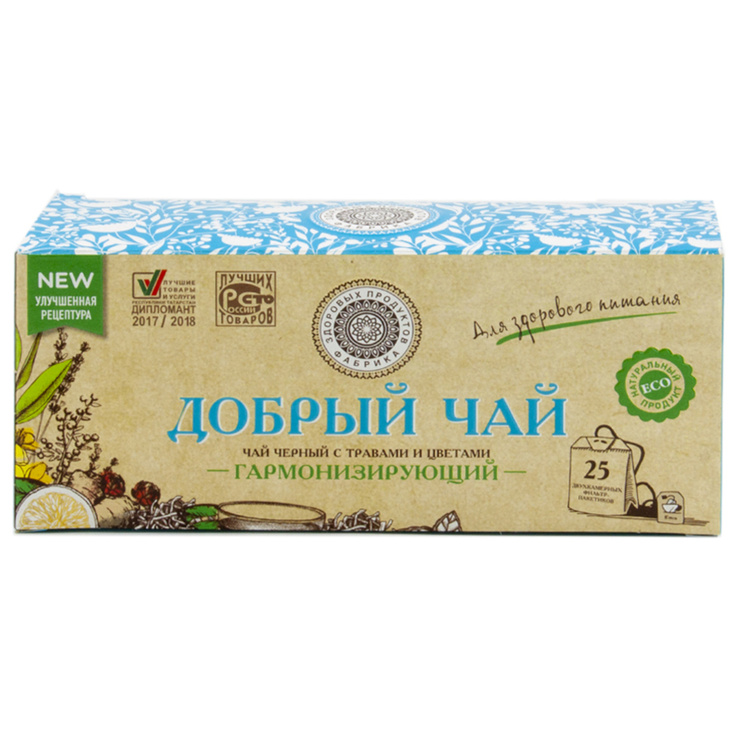 Чай Фабрика Здоровых Продуктов Добрый с травами 1.5г*25пакетиков - фото 1