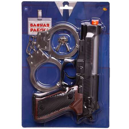 Игровой набор ABTOYS Важная работа Полиция пистолет металлические наручники с ключами
