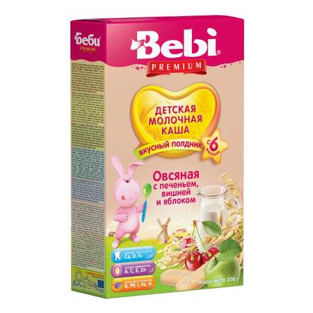 Каша молочная Bebi Premium Premium печенье c вишней и яблоком 200г с 6месяцев