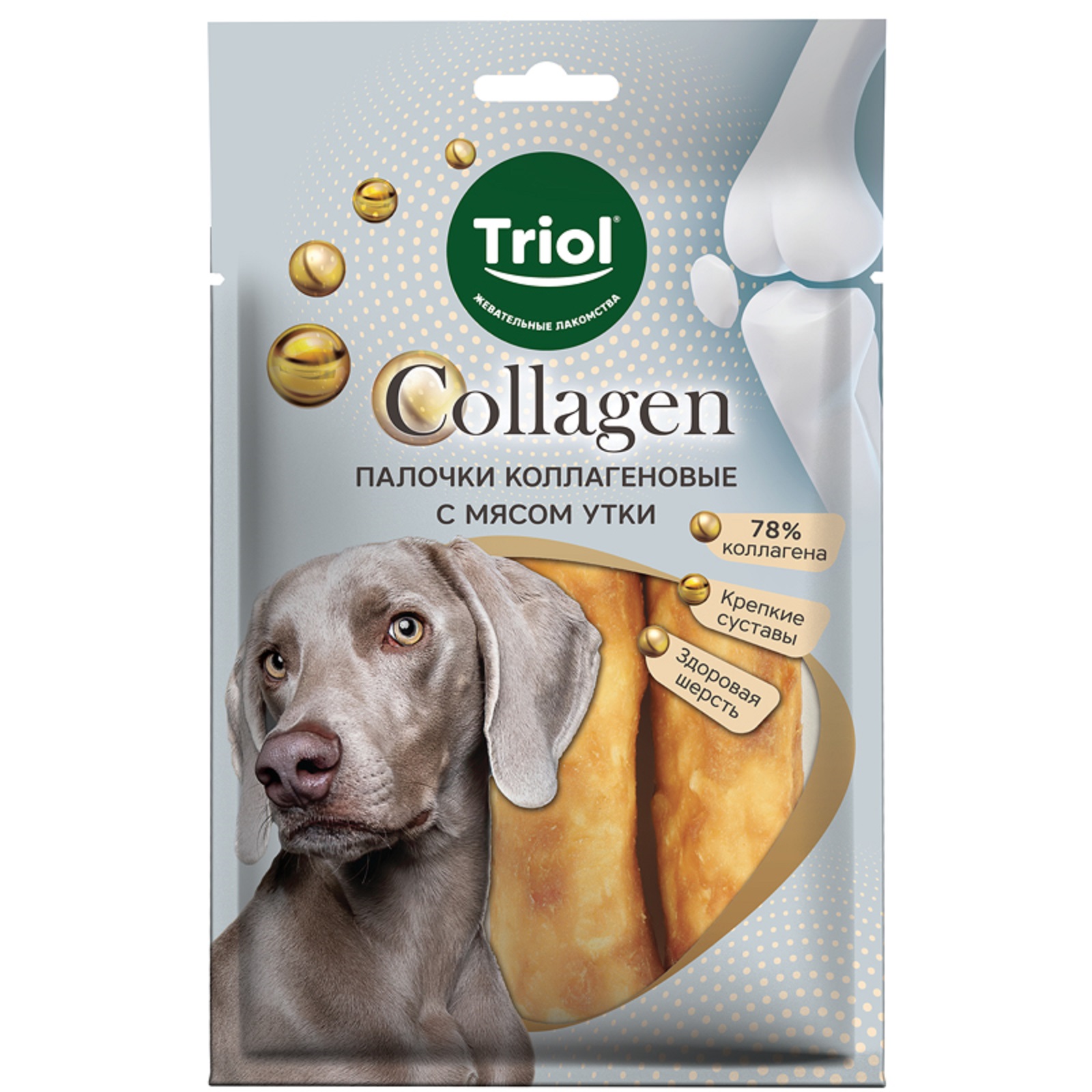 Лакомство для собак Triol Collagen 80г (2шт) Палочки коллагеновые с мясом утки - фото 1