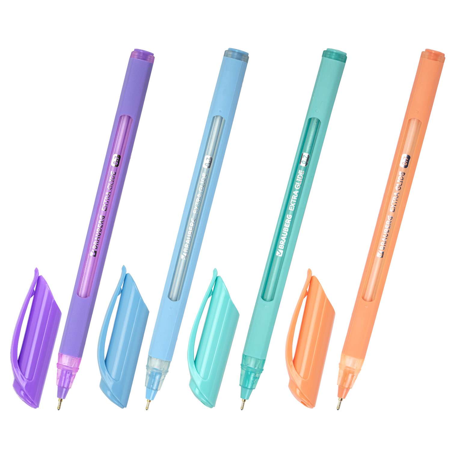 Ручки шариковые Brauberg синие набор 12 штук тонкие для школы - фото 3