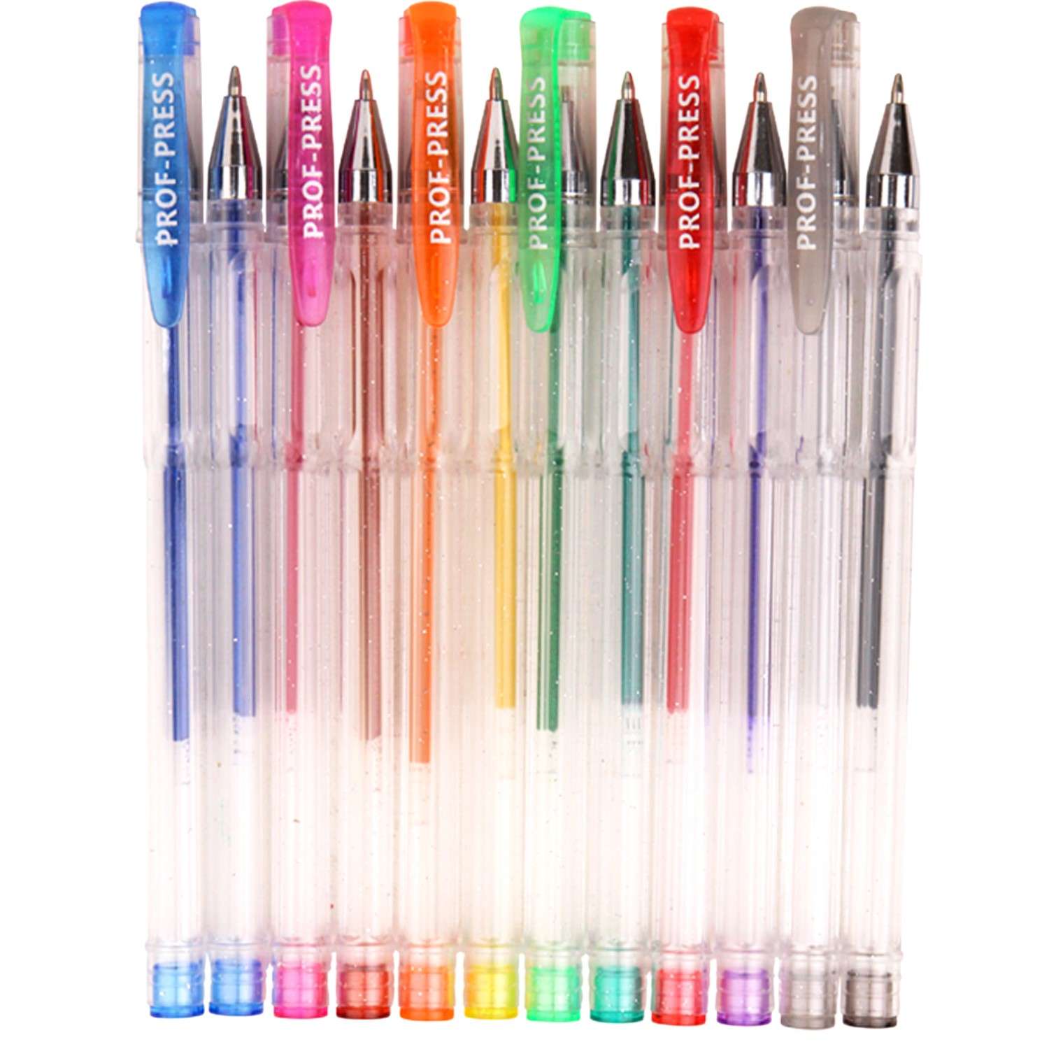 Ручки гелевые Prof-Press с блестками в блистере 12 цветов - фото 3