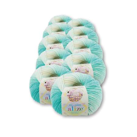 Пряжа для вязания Alize baby wool batik бамбук шерсть акрил 50 гр 175 м 6317 секционный 10 мотков