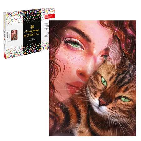 Алмазная мозаика ФЕНИКС+ Девушка с котом