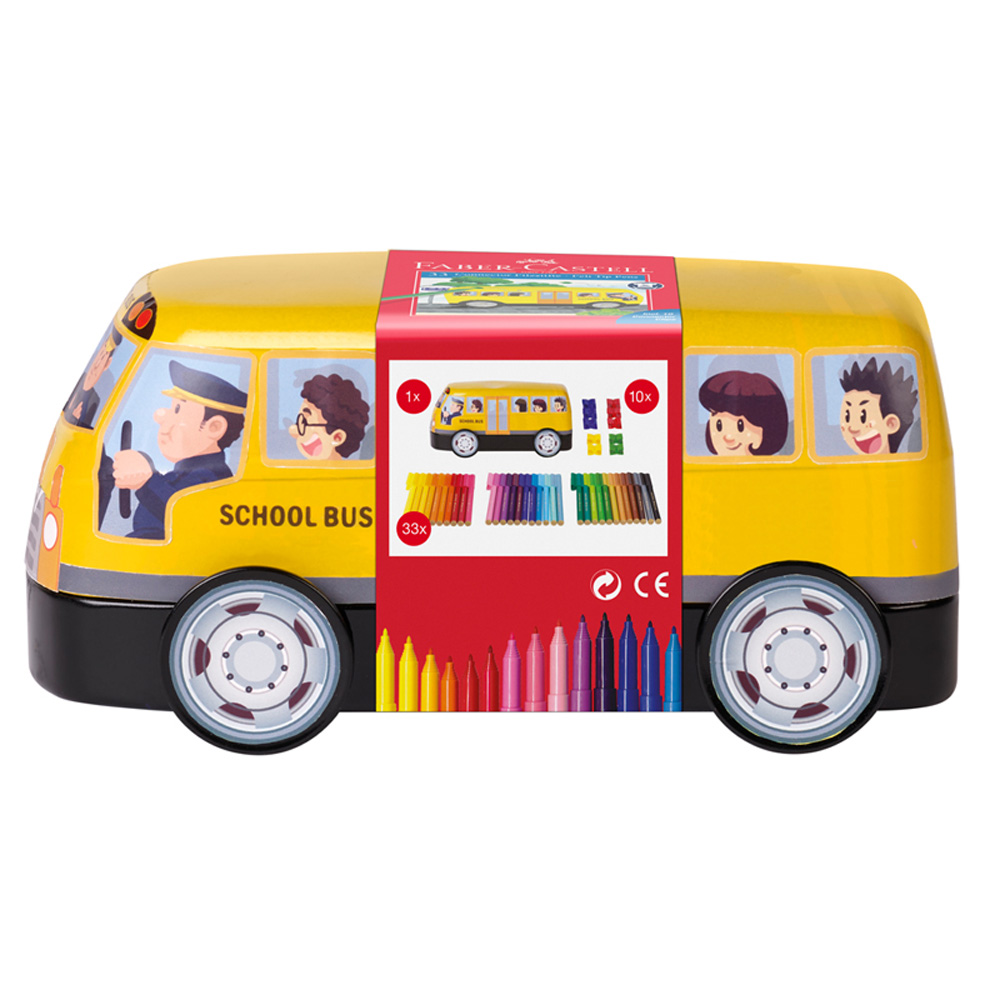 Набор для рисования Faber Castell Connector School Bus 33 фломастера 10 клипc - фото 2