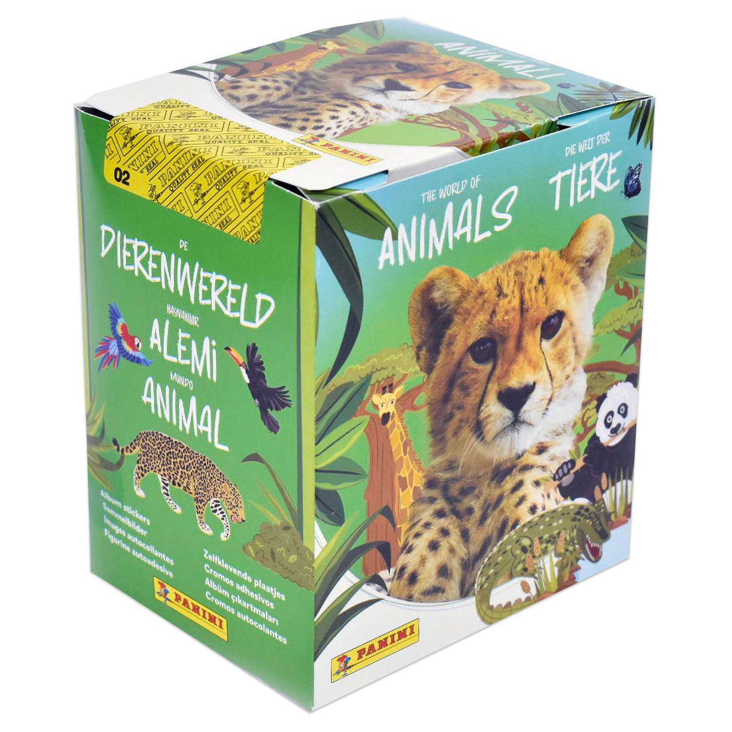 Бокс с наклейками Panini Мир животных Рекорды Animali 2023 50 пакетиков в наборе - фото 1