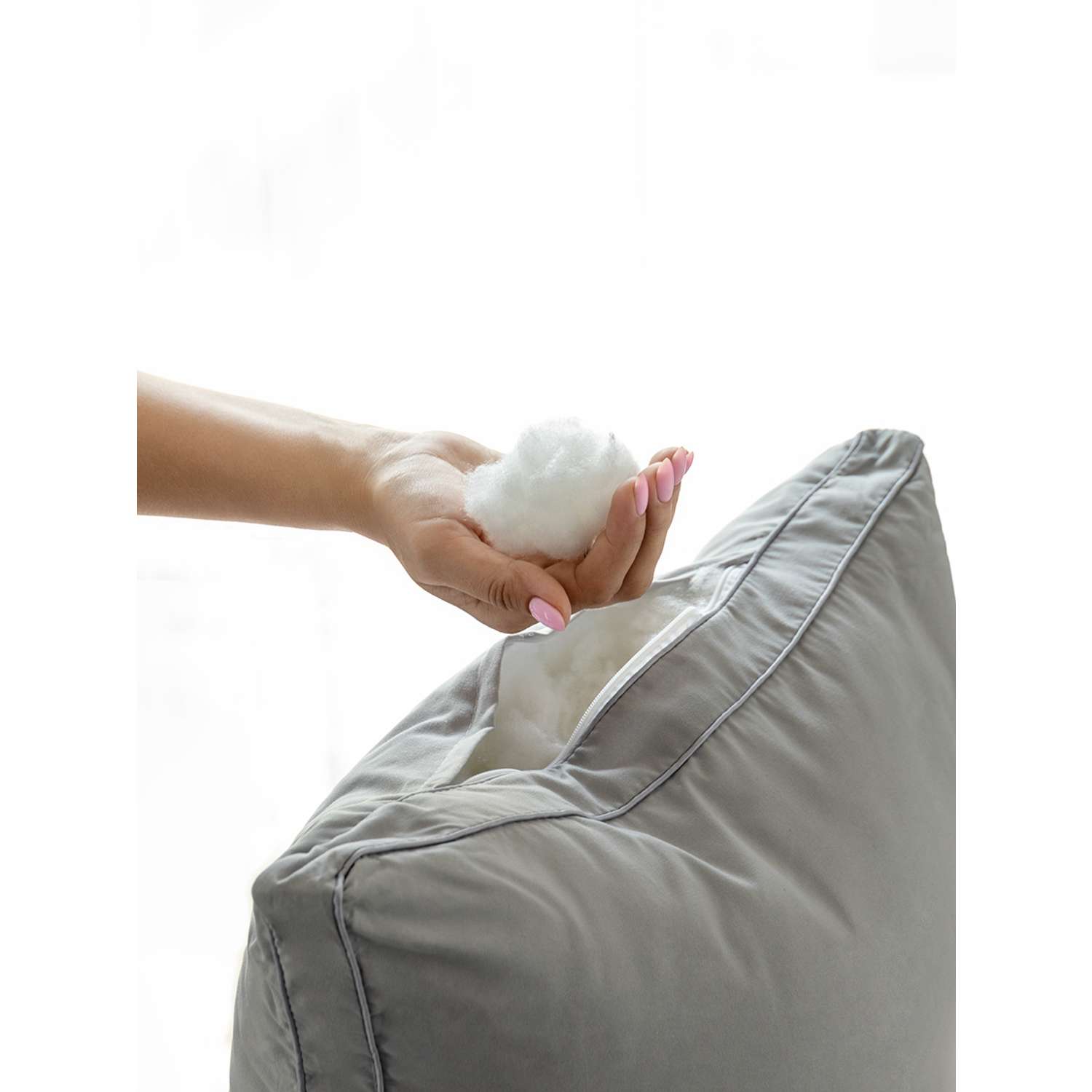 Подушка для сна LUCKY 48x70 см искусственный Лебяжий пух серый R000011 - фото 5