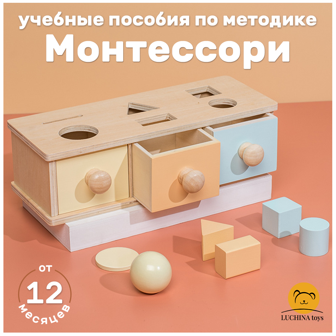 Учебное пособие LUCHINA toys Монтессори для малышей LUCHINA toys Сортер  деревянный Развивающие игрушки обучающая игра.