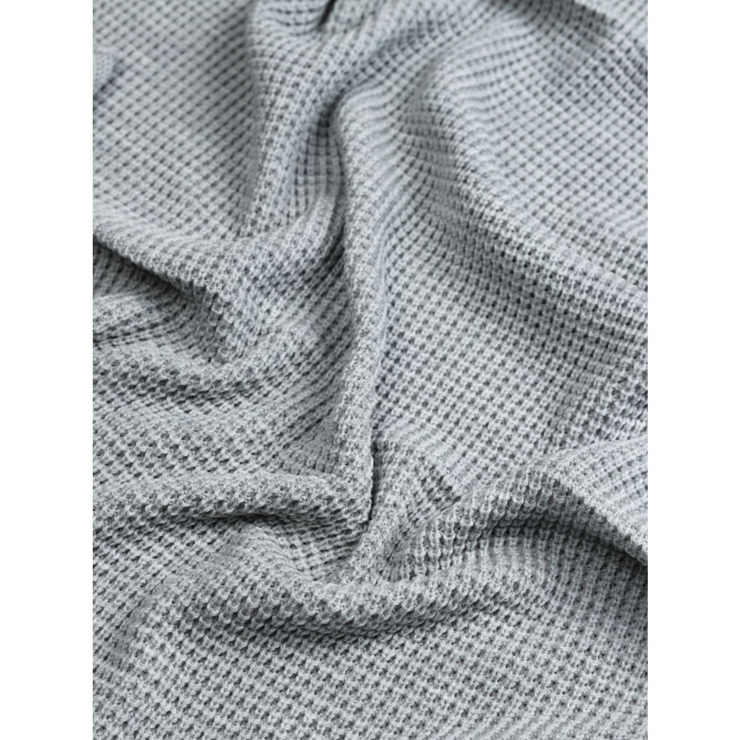 Плед-покрывало детский вязаный WARM WHIFF D-41 светло-серый на выписку в кроватку 90x110 - фото 3