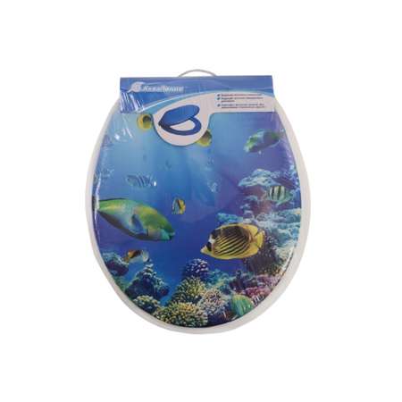 Сидение для унитаза Аквалиния синее SK-06161 рифы