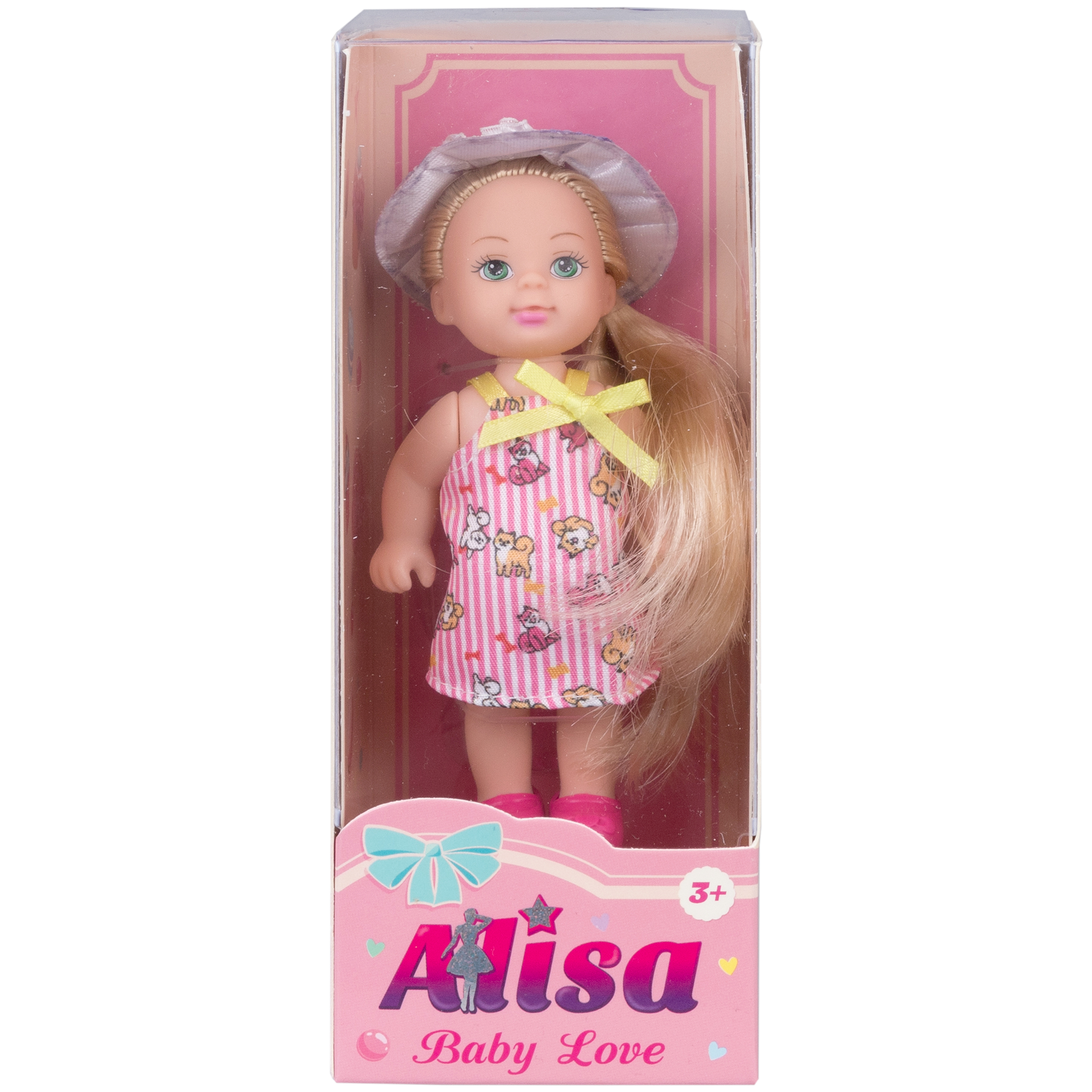 Кукла для девочки Alisa baby love 1TOY малышка мини в летней одежде в розовом платье в полоску 12 см Т25194-2 - фото 2