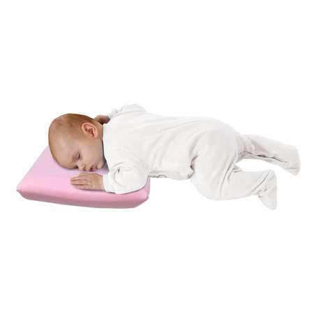 Подушка для новорожденных SEVIBEBE с перфорацией от удушения розовая 0+