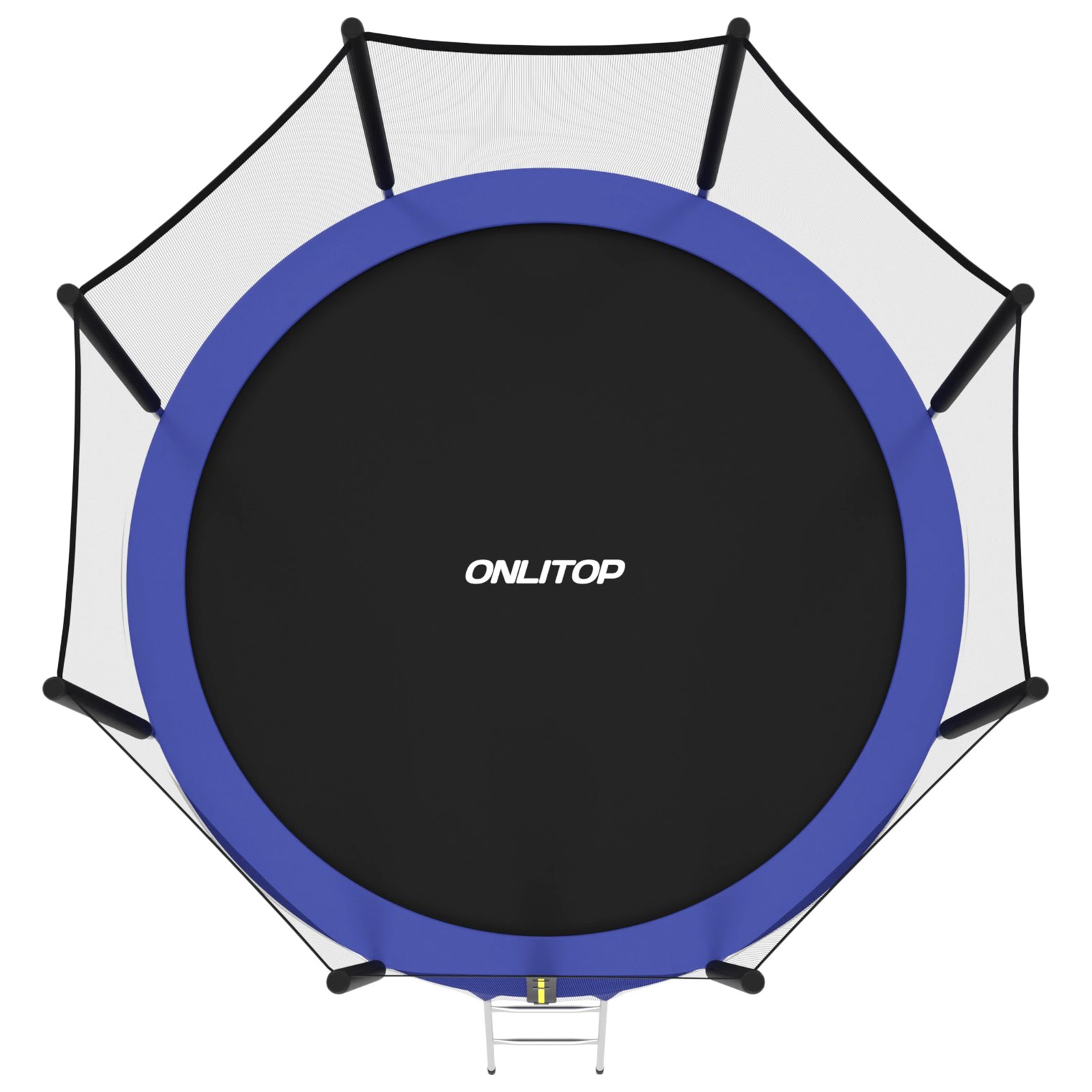 Батут ONLITOP d=366 см. с внешней защитной сеткой высотой 173 см и лестницей. цвет синий - фото 4