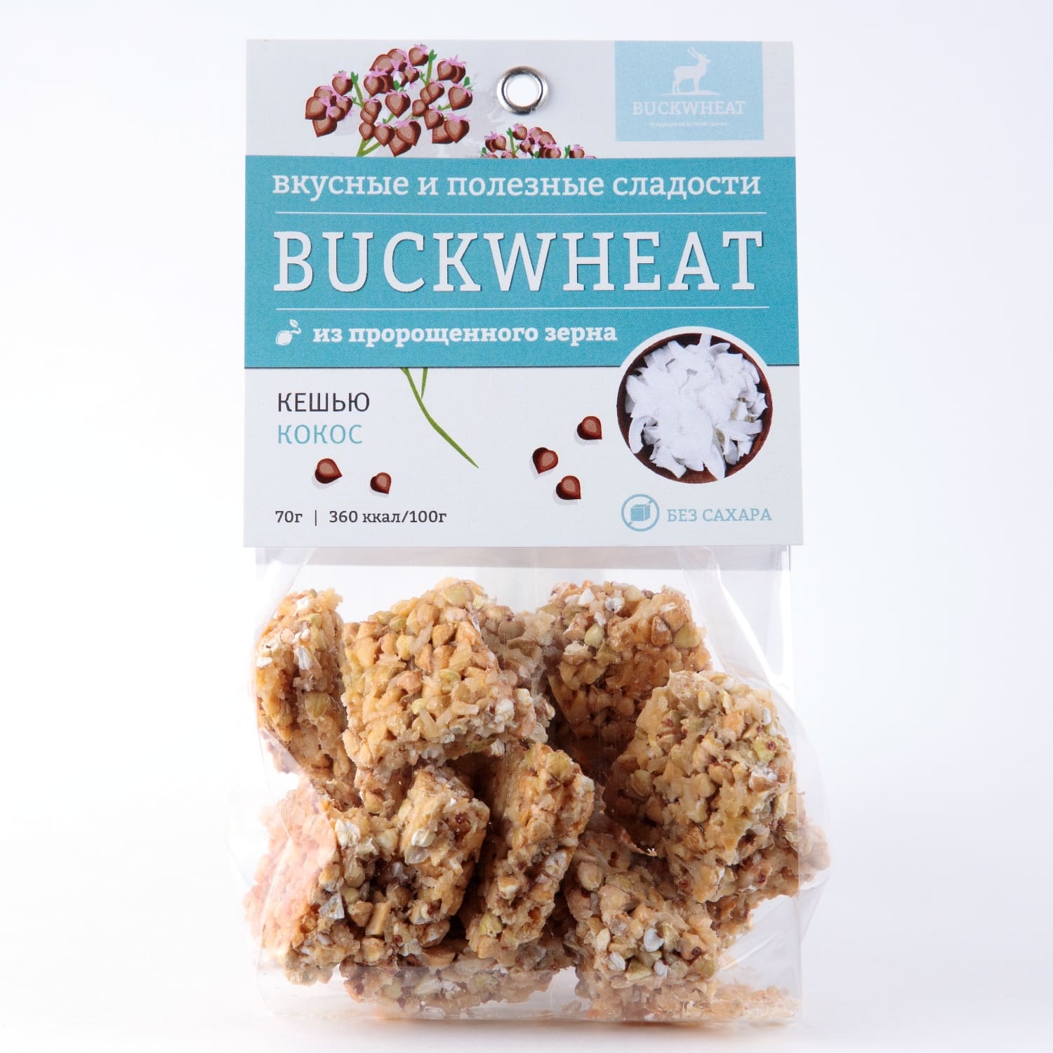 Изделие кондитерское Buckwheat Кешью и кокос без сахара 70 г - фото 1