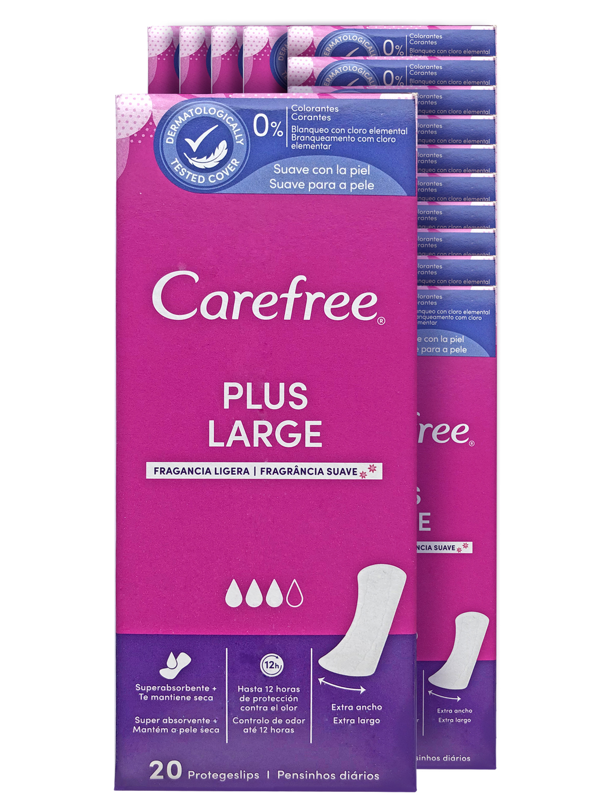 Прокладки гигиенические Carefree ежедневные 20 шт х 15 упаковок Plus large - фото 1