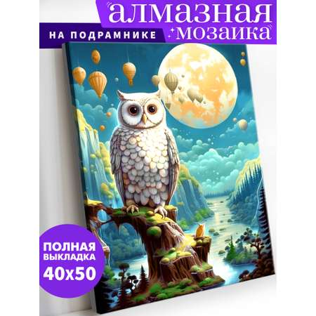 Алмазная мозаика Art on Canvas холст на подрамнике 40х50 см Сова