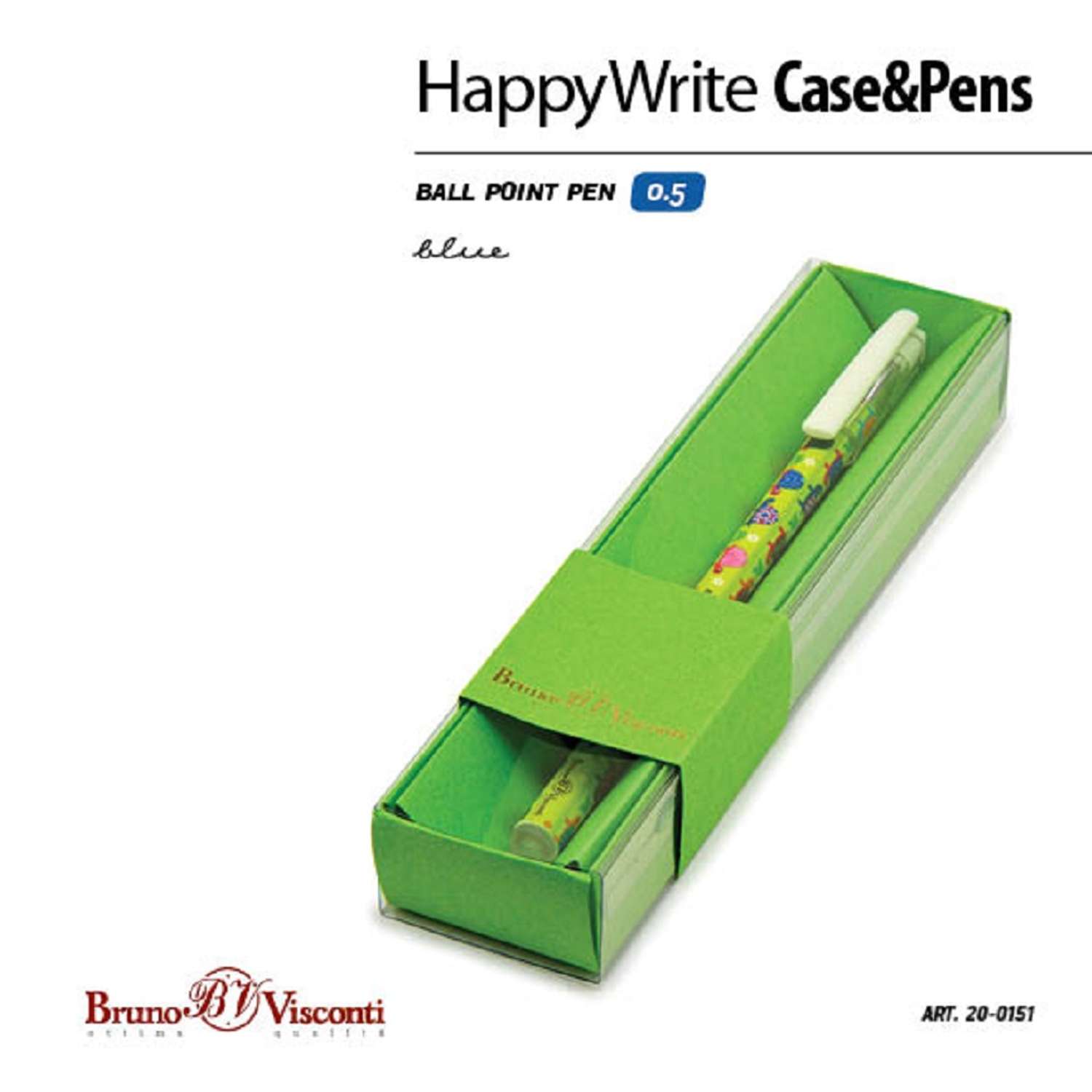Ручка шариковая Bruno Visconti HappyWrite Черепашки синяя - фото 2