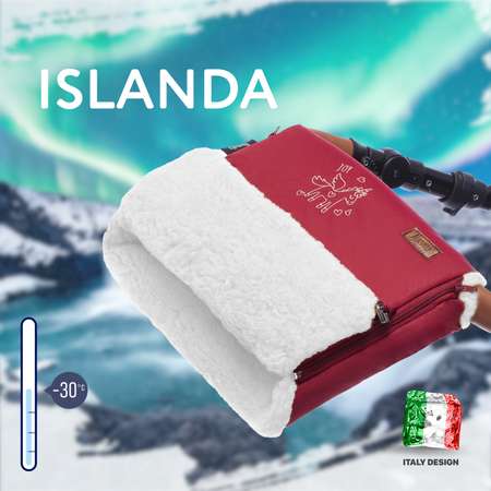 Муфта для коляски Nuovita меховая Islanda Bianco Бордовый