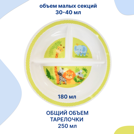 Тарелка Uviton тарелочка детская 250 мл 1 шт. в ассортименте