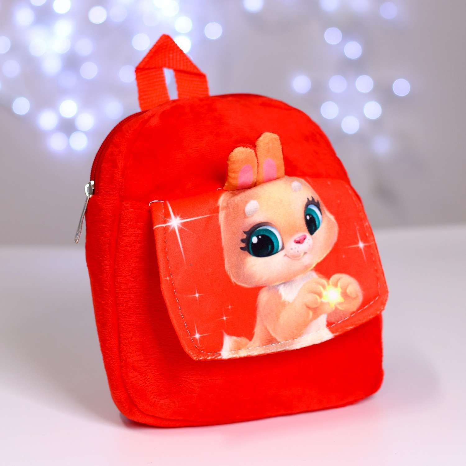Детский рюкзак Milo Toys плюшевый Зайка 22х17 см с карманом - фото 2