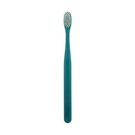 Зубная щетка DENTAL CARE c частицами серебра двойной средней жесткости и мягкой щетиной цвет сине-зеленый