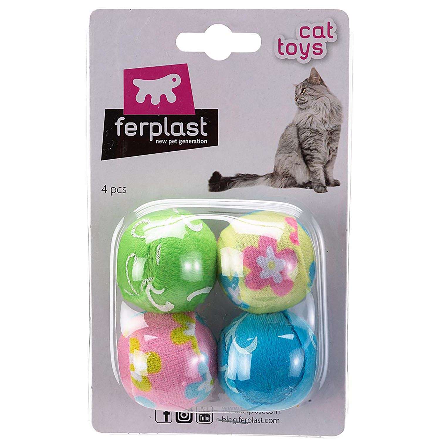 Мяч для кошек Ferplast PA5408 мягкий 4шт 85408799 - фото 2