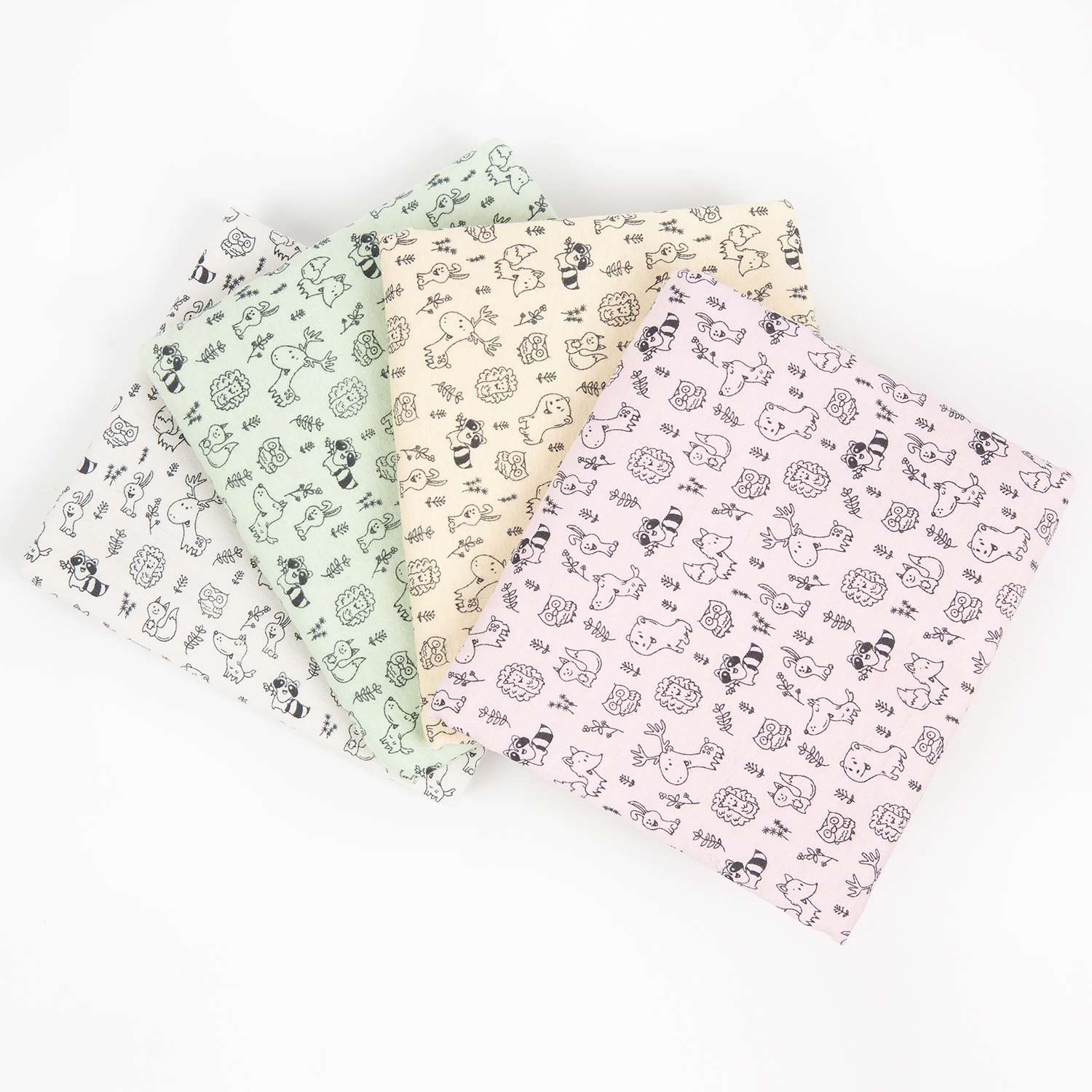 Пеленки фланелевые Чудо-чадо для новорожденных «Дочке/зверюшки» 85х120см 4 шт - фото 3