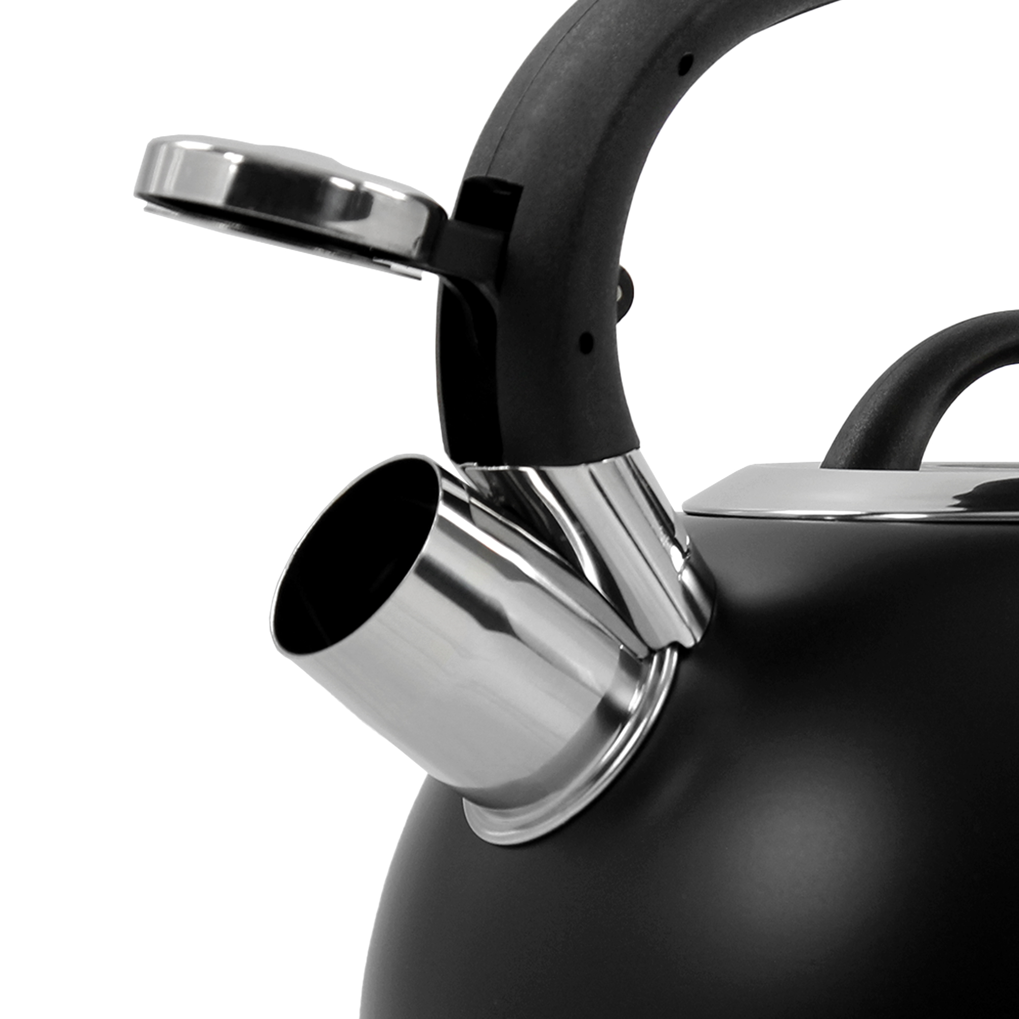 Чайник для плиты MARTA MT-3089 со свистком черный матовый - фото 8