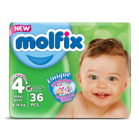 Подгузники Molfix 3D Мaxi Plus №4 9-16 кг 36 шт