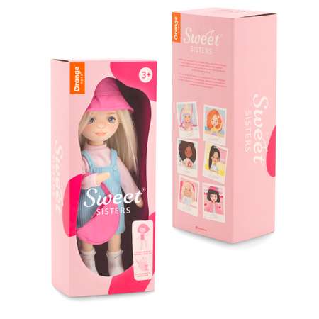 Каркасная мягкая кукла Orange Toys Sweet Sisters Mia в голубом сарафане 32см Серия Весна