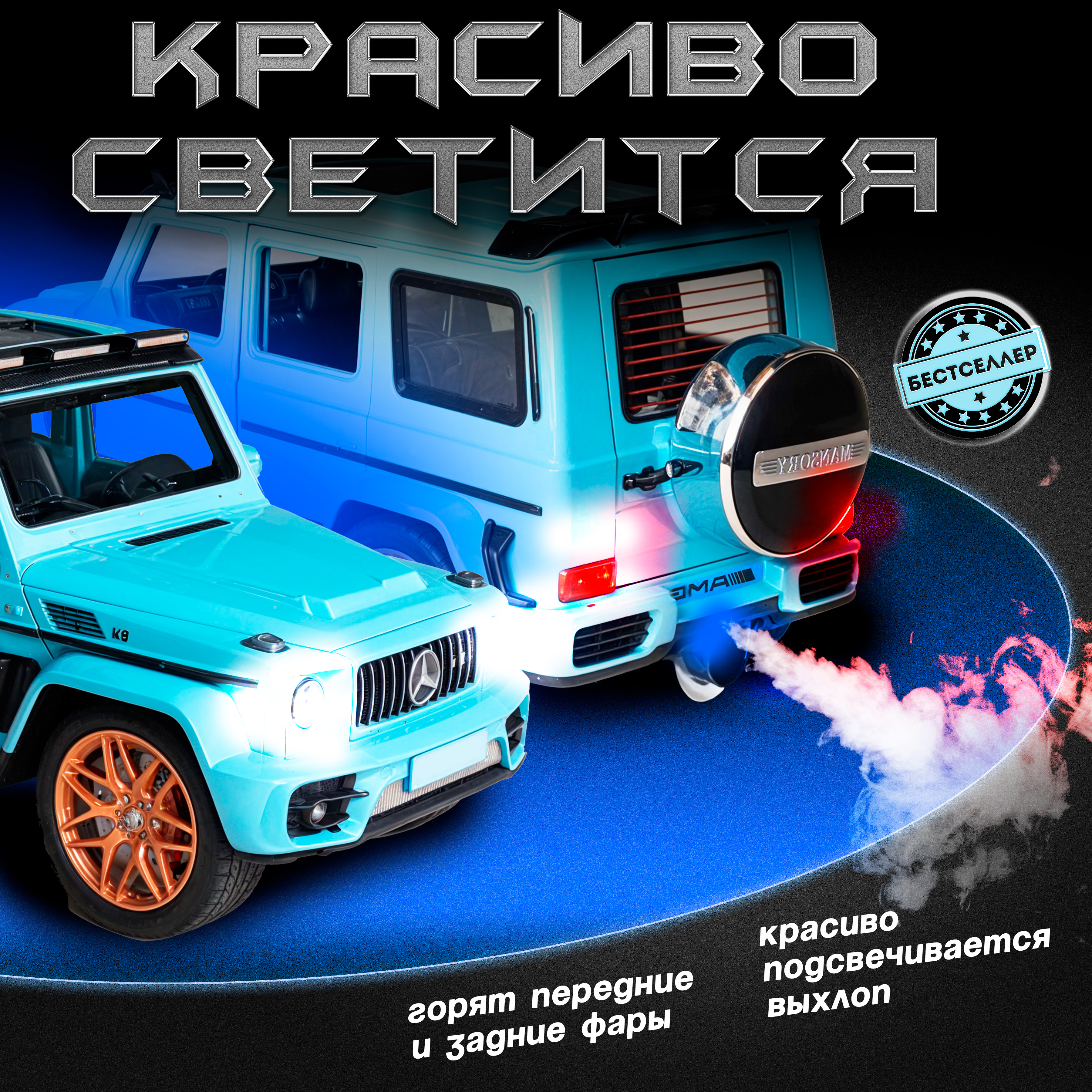 Внедорожник Бестселлер Mercedes 1:24 инерционный голубой 0202542 - фото 3