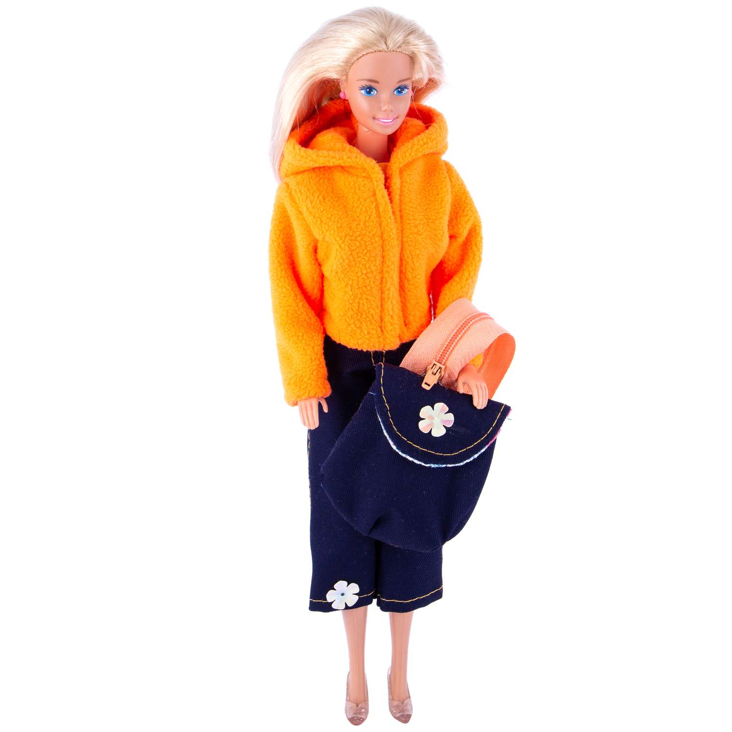 Набор одежды Модница для куклы 29 см: куртка штаны и рюкзак оранжевый 9999оранжевый&amp;синий - фото 2