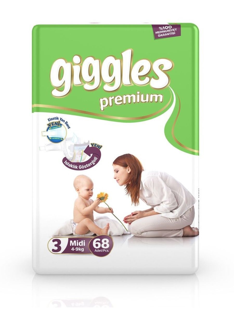 Подгузники-трусики для малышей Giggles Premium Junior размер 3 4-9кг 68шт - фото 1