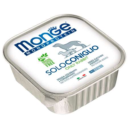 Корм для собак MONGE Dog Monoprotein Solo паштет из кролика консервированный 150г