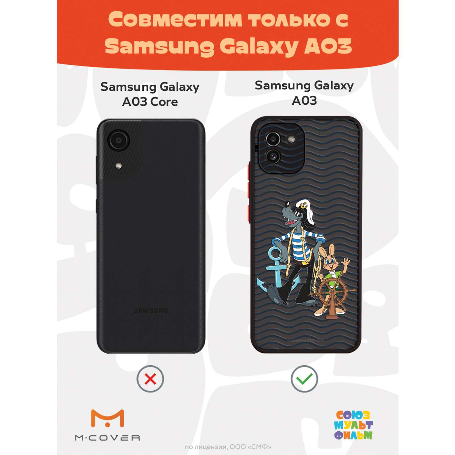 Противоударный чехол Mcover для смартфона Samsung Galaxy A03 Союзмультфильм  Путешествие морское купить по цене 460 ₽ в интернет-магазине Детский мир