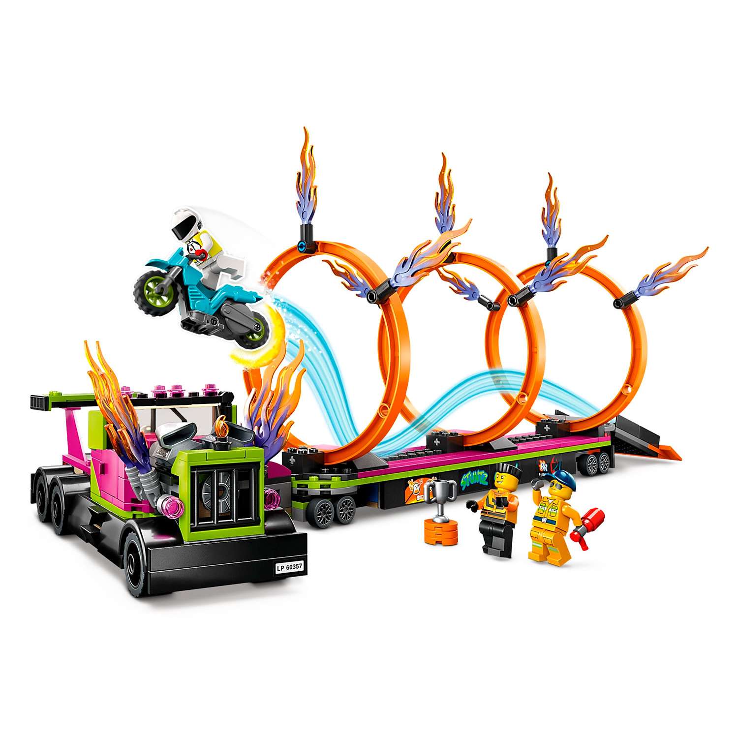 Конструктор детский LEGO City Stuntz Трюковый грузовик и огненное кольцо 60357 - фото 6