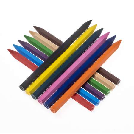 Карандаши Jovi пластиковые шестигранные 12 цветов в коробке с европодвесом