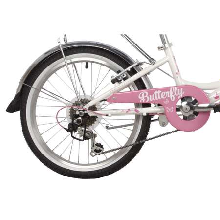 Велосипед 20 бело-розовый. NOVATRACK BUTTERFLY