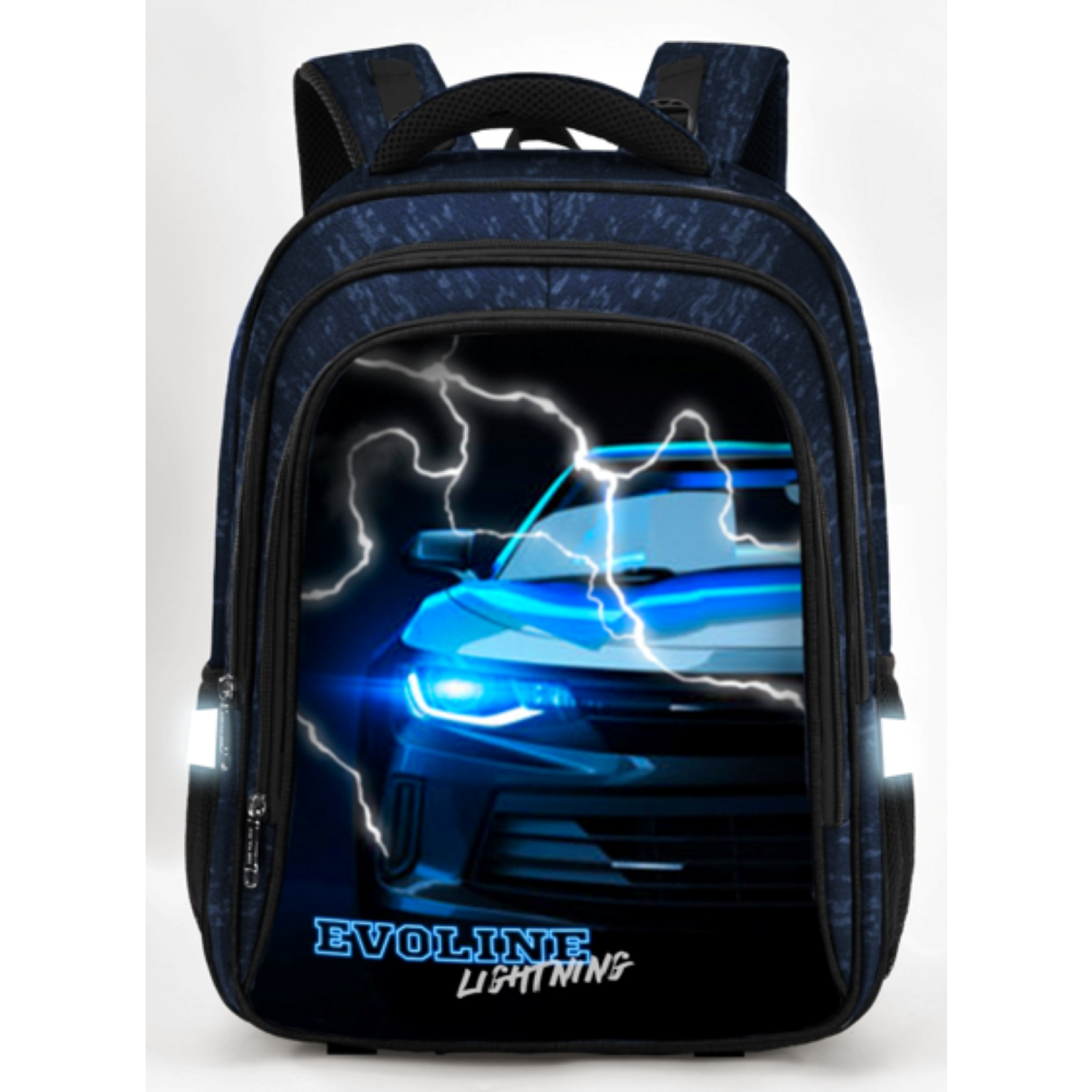 Рюкзак школьный Evoline черно-синий S700-car - фото 1