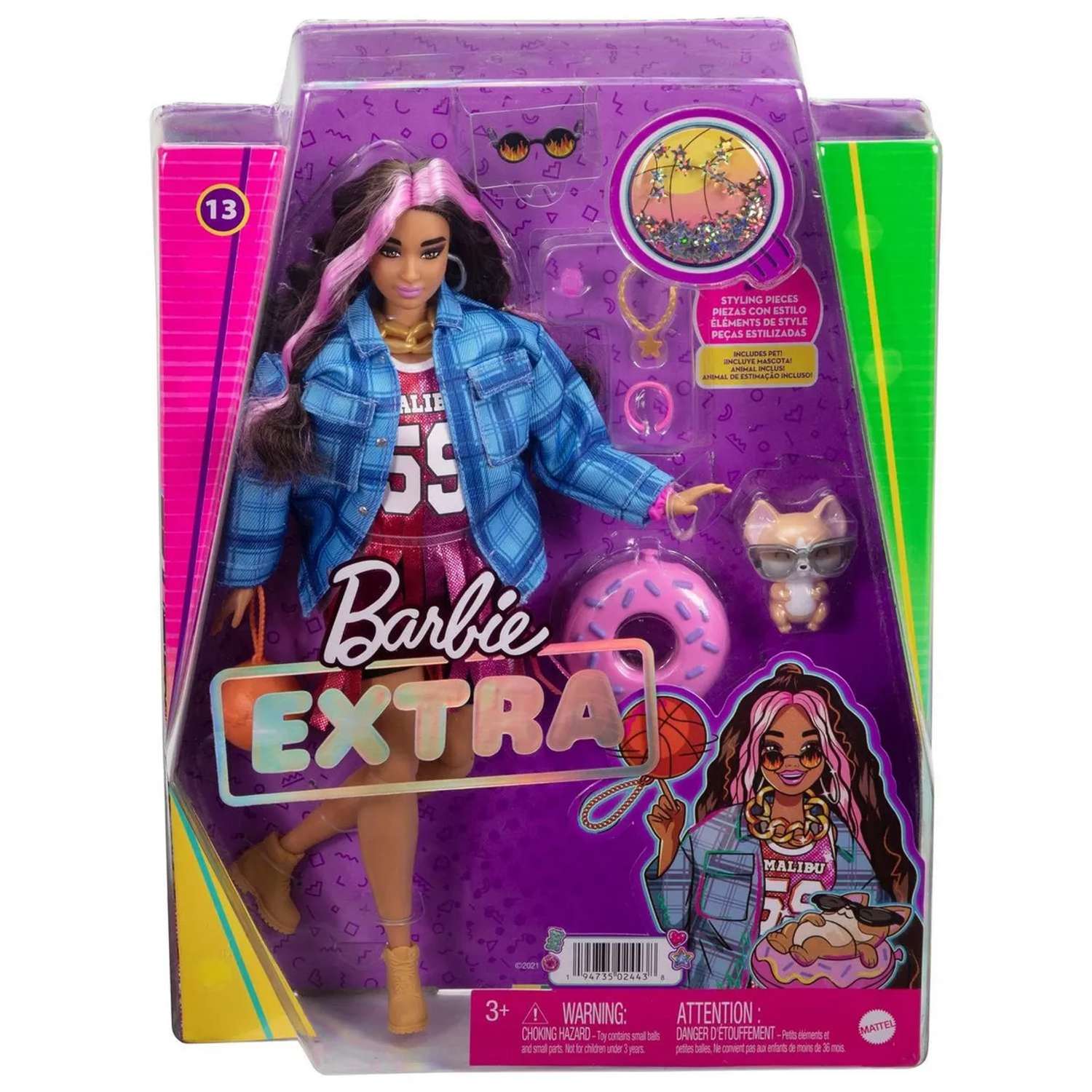 Кукла Barbie Экстра брюнетка с розовыми прядями MATTEL GRN27/NBJ46 - фото 7