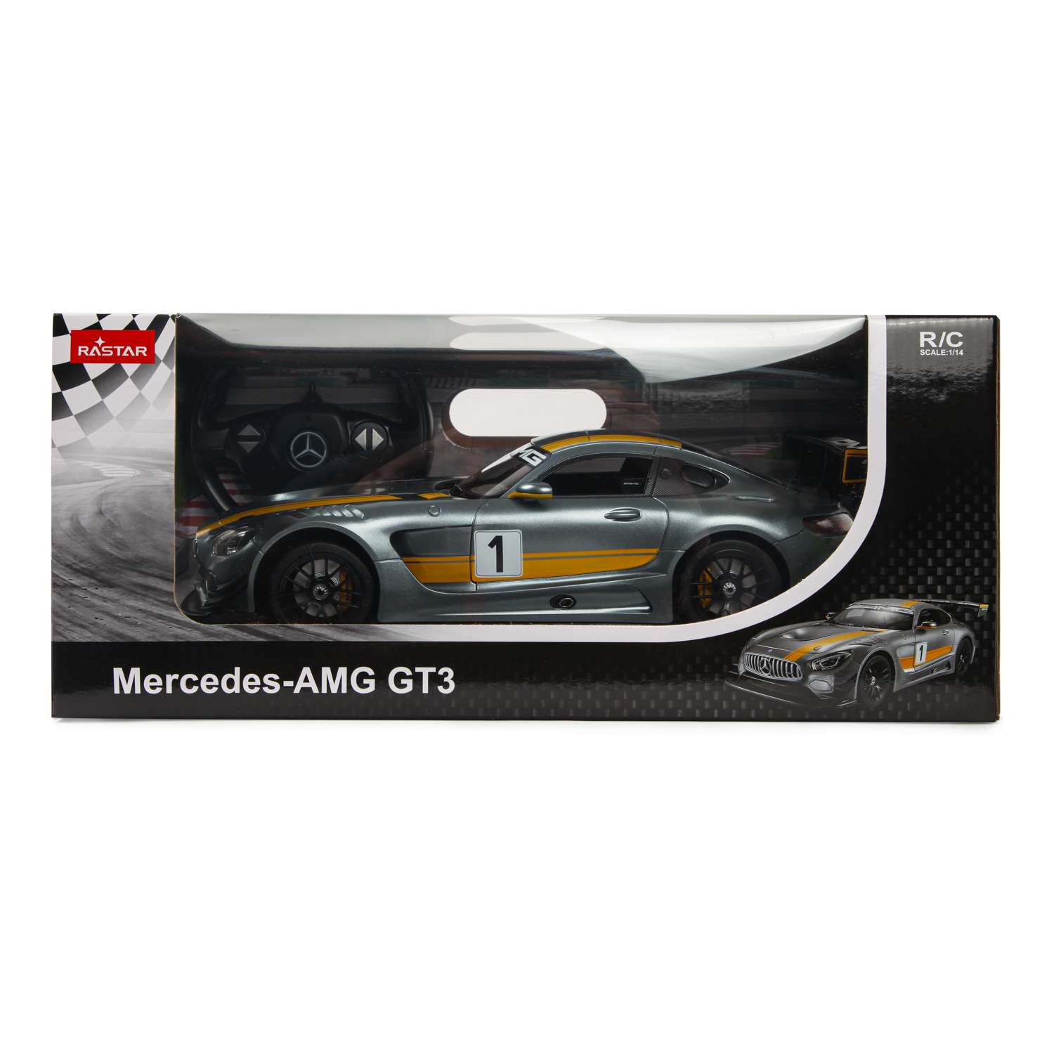 Машина Rastar РУ 1:14 Mercedes AMG GT3 Серая 74100 - фото 7