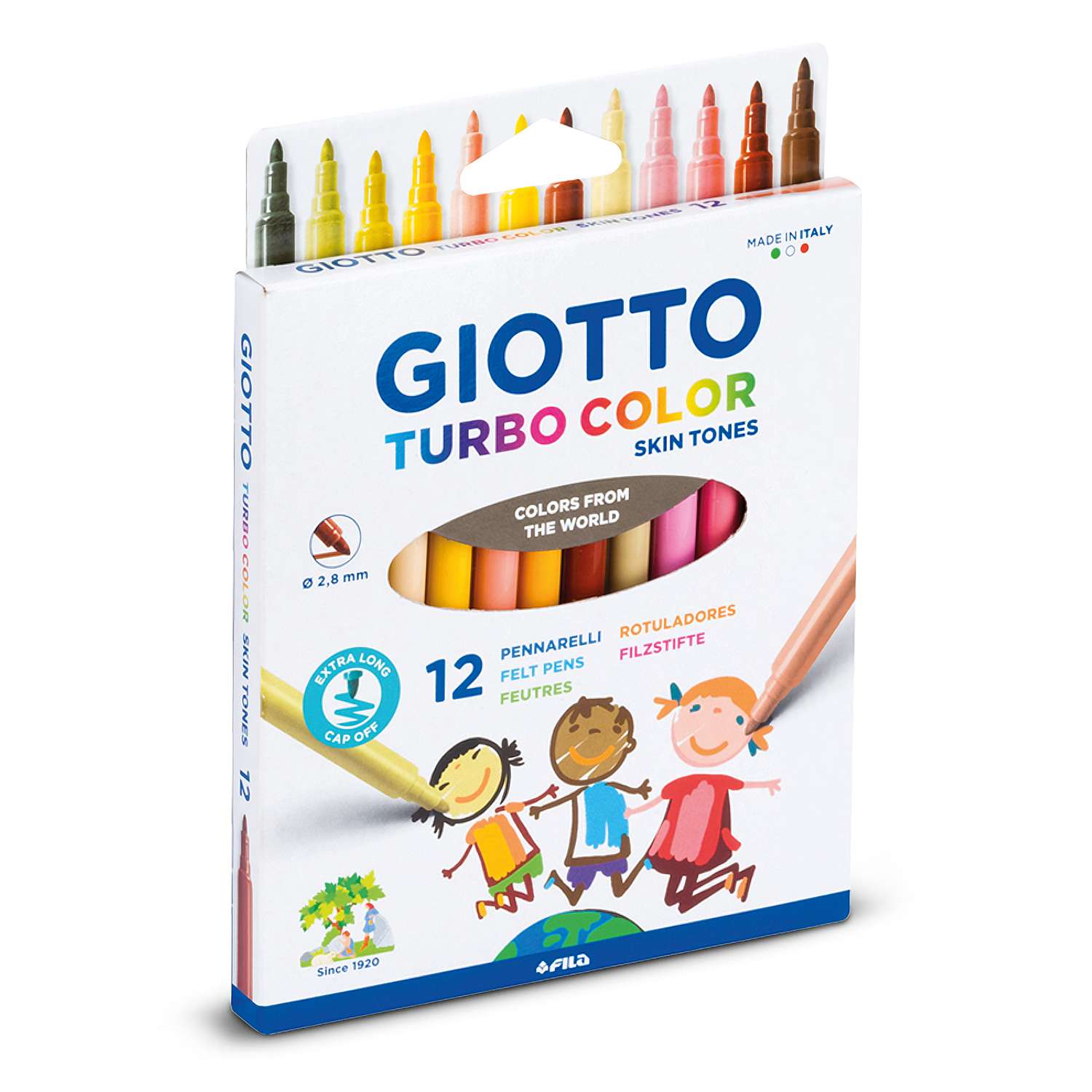 Фломастеры GIOTTO Turbo Color Skintiones 12цветов 526900 - фото 1