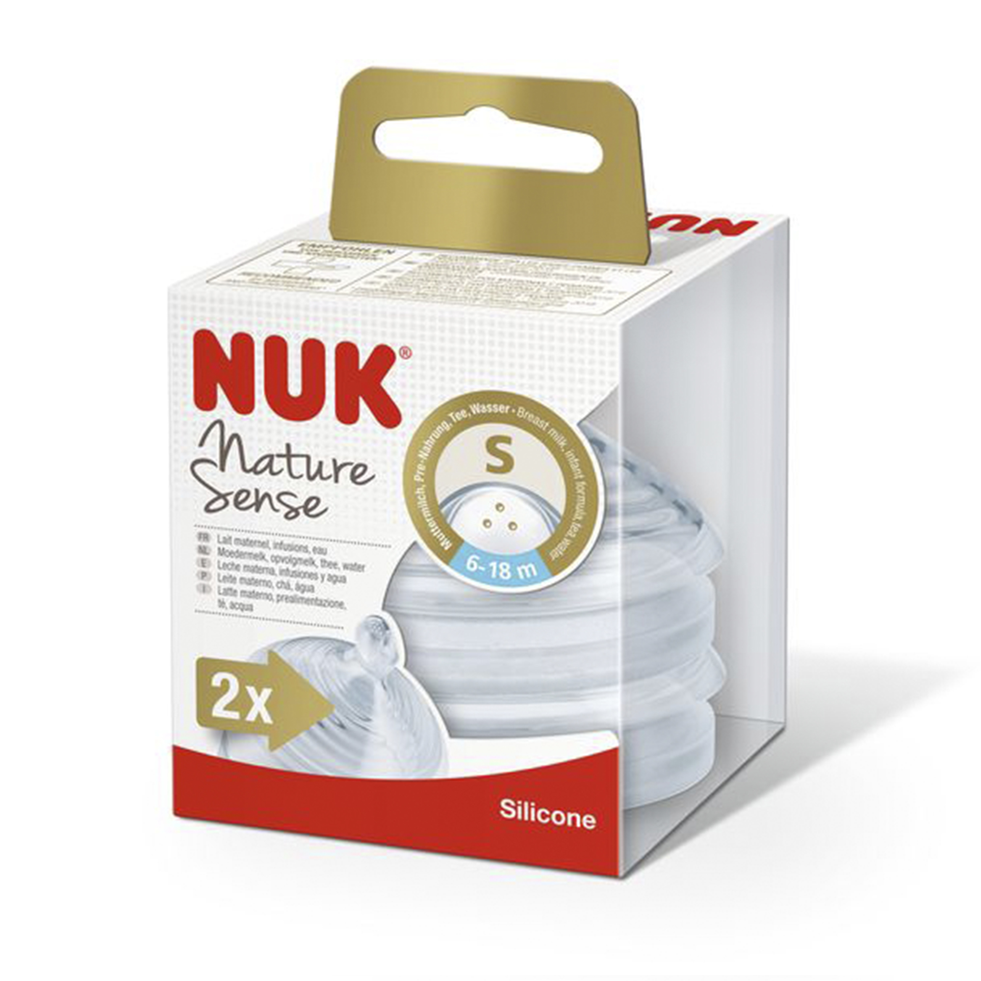 Соска Nuk Nature Sense S медленный поток с 6месяцев 2шт 10125024 - фото 2