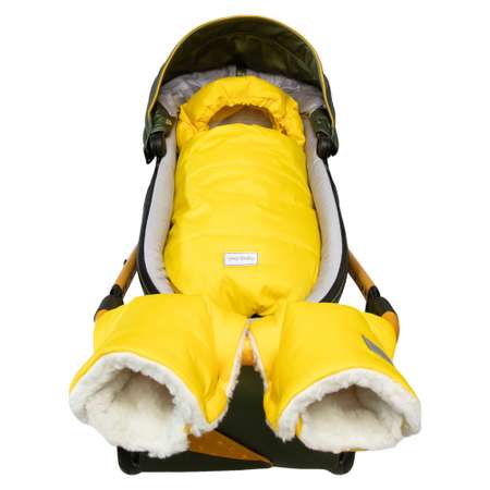Конверт зимний AmaroBaby меховой Snowy Travel Желтый 85 см