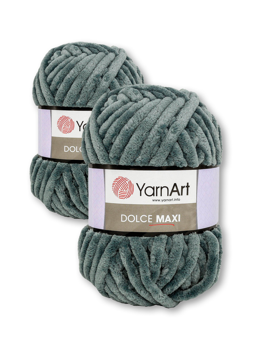 Пряжа для вязания YarnArt Dolce Maxi 200 гр 70 м микрополиэстер объемная мягкая 2 мотка 760 серый - фото 5