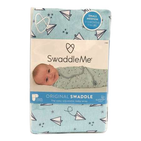 Конверт Summer Infant SwaddleMe Бумажные самолетики на липучке S/M 57800