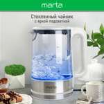 Электрочайник MARTA MT-4608 стеклянный белый